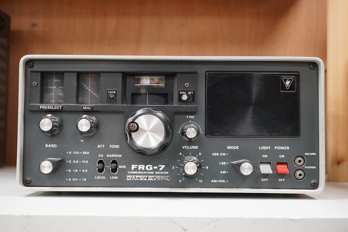 A 1970s/80s Yaesu Musen FRG-7 HF short wave Communications Receiver, serial number 6M 081452